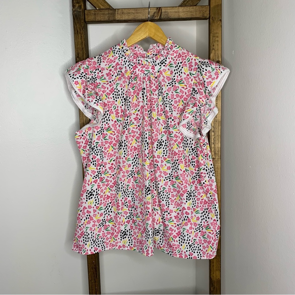 SHEIN Floral and Polka Dot Ruffle Blouse XL